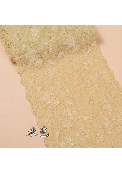 Bej Tarzı Bir Metre Sıkı Elastik Dantel Şerit Kumaş Genişliği Dıy El Yapımı El Sanatları Dikiş Giyim Kumaş Beyaz Dantel Kırpma Malzemesi (Yurt Dışından)