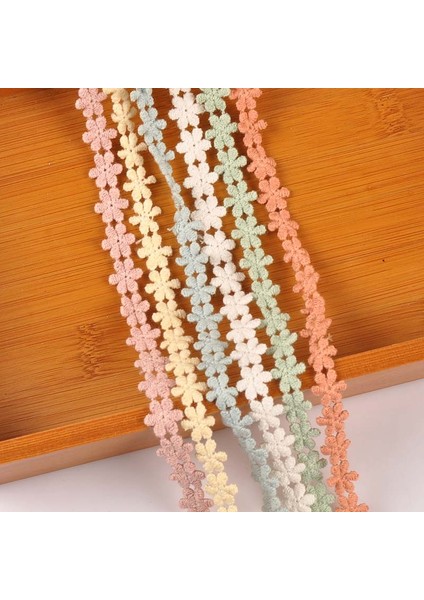 No.4 Tarzı 2 Yards Çiçek Desen Renkli Dantel Kumaş Dikiş Aksesuarları Dantel Trim Patchwork Şerit El Yapımı Dıy Konfeksiyon Malzemesi (Yurt Dışından)