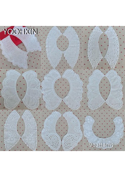 Beyaz 7 Tarzı Sıcak Beyaz Pamuk Nakış Dantel Kumaş Dıy Aplike Yaka Trim Şerit Yaka Zanaat Dikiş Gipür Gelinlik Kumaş Dekor (Yurt Dışından)