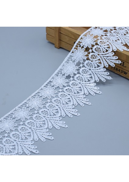Beyaz Stil 2 Yard 8cm Genişliğinde Güzel Tığ Işi Nakış Dantel Şerit Dıy Nakış Yatak Etek Dantel Elbise Dantel Perde Danteli (Yurt Dışından)