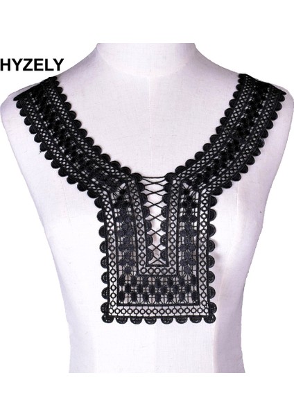 Siyah Stil Siyah Nakış Dantel Kumaş Yaka Yaka Trim Dantel Dekor Kumaş Abiye Aplikler Dıy Dikiş (Yurt Dışından) modelleri