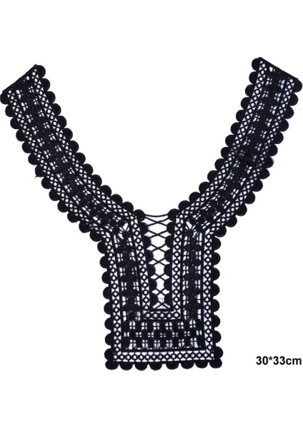 Siyah Stil Siyah Nakış Dantel Kumaş Yaka Yaka Trim Dantel Dekor Kumaş Abiye Aplikler Dıy Dikiş (Yurt Dışından) fırsatları