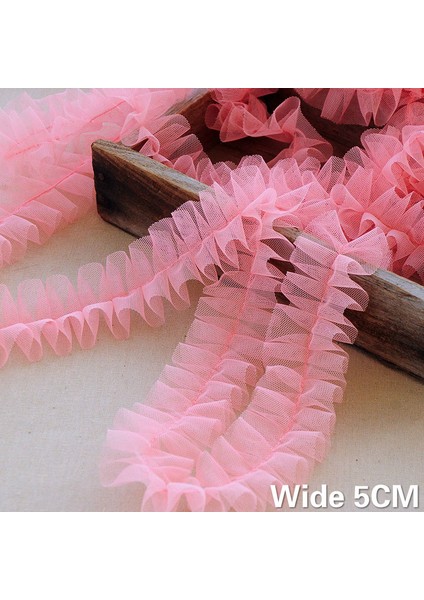 Yeşil Stil 5cm Geniş Lüks Renkli Tül Örgü 3D Plise Dantel Kumaş Kurdele Elbise Kumaş Yaka Yaka Fırfır Trim Dikiş Gipür Dekor (Yurt Dışından) fiyatları