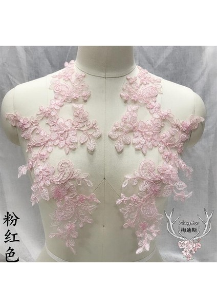 Beyaz Gümüş Kenar Stili 2 Parça Çift 34*18 cm Pembe Kapalı Beyaz Bordo Mavi Gelinlik Aplike Dıy Gelin Saç Aksesuarları Dantel Yama Dantel Çiçek (Yurt Dışından) fiyatları