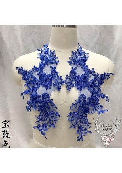 Beyaz Gümüş Kenar Stili 2 Parça Çift 34*18 cm Pembe Kapalı Beyaz Bordo Mavi Gelinlik Aplike Dıy Gelin Saç Aksesuarları Dantel Yama Dantel Çiçek (Yurt Dışından) indirimleri