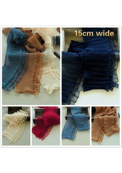 Lacivert Tarzı 1 Yard Üç Katmanlı Pileli Ruffled Kenar Tül Dantel Kumaş Dıy Elbise Manşet Etek Hem Trim Hızlı Dikiş Aksesuarları Tekstil Malzemesi (Yurt Dışından) fiyatları