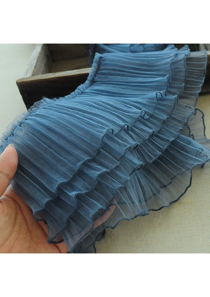 Lacivert Tarzı 1 Yard Üç Katmanlı Pileli Ruffled Kenar Tül Dantel Kumaş Dıy Elbise Manşet Etek Hem Trim Hızlı Dikiş Aksesuarları Tekstil Malzemesi (Yurt Dışından) modelleri
