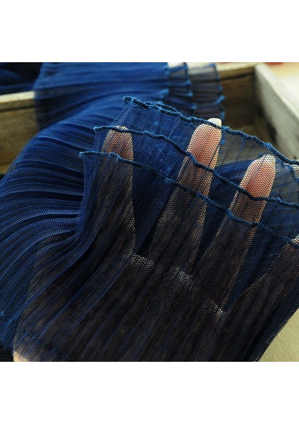 Lacivert Tarzı 1 Yard Üç Katmanlı Pileli Ruffled Kenar Tül Dantel Kumaş Dıy Elbise Manşet Etek Hem Trim Hızlı Dikiş Aksesuarları Tekstil Malzemesi (Yurt Dışından) fırsatları