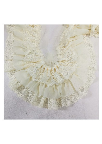 Açık Bej 13CM Stili 1 Metre 10 Renk 3 Katmanlar Fırfır Dantel Şerit El Sanatları Işlemeli Şifon Dantel Trim Giyim Süslemeleri Dıy Dikiş Kumaş (Yurt Dışından)