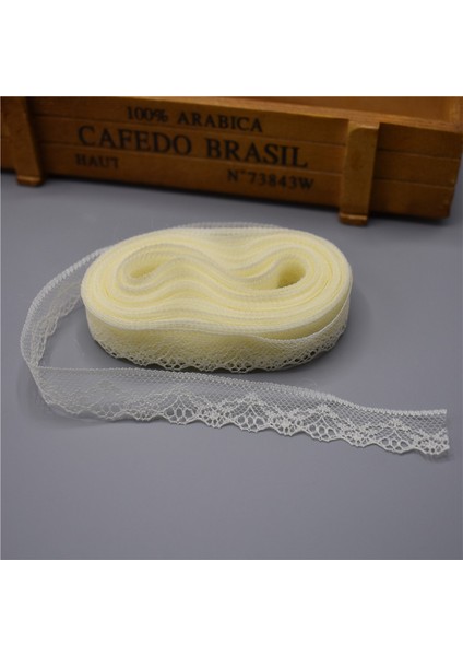 Beyaz Tarzı 10 Metre Dantel Şerit Bant 20 mm Geniş Trim Kumaş Dıy Işlemeli Düğün Net Kordon Dikiş Dekorasyon Afrika Dantel Kumaş (Yurt Dışından)