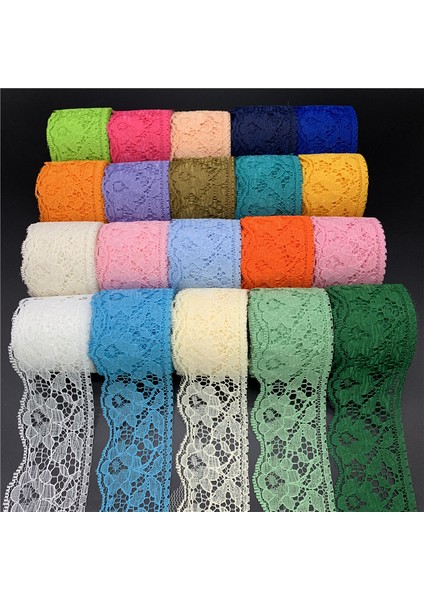 No.11 Stili 5 Yardslot Dantel Şerit Işlemeli Dantel Kumaş Trim Dekorasyon Dıy El Yapımı Dikiş El Sanatları Afrika Dantel Kumaş (Yurt Dışından)