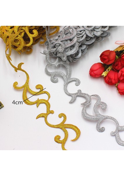 Altın Tarzı 6 Yarda 1 Yard Altın Işlemeli Dantel Demir On Dantel Şeritler Performans Aplikler Örgülü Trimler Çünkü Kostüm Dekorasyon 4.2cm Geniş (Yurt Dışından)