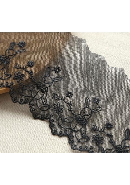 Siyah Stil 1 Yard Genişlik: 9.6cm Moda 3 Renk Tavşan Lolita Dantel Net Iplik Danteller Kumaş Elbise Aksesuarları Için (Ss) (Yurt Dışından)