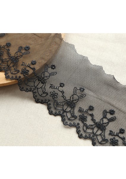Siyah Stil 1 Yard Genişlik: 9.6cm Moda 3 Renk Tavşan Lolita Dantel Net Iplik Danteller Kumaş Elbise Aksesuarları Için (Ss) (Yurt Dışından)
