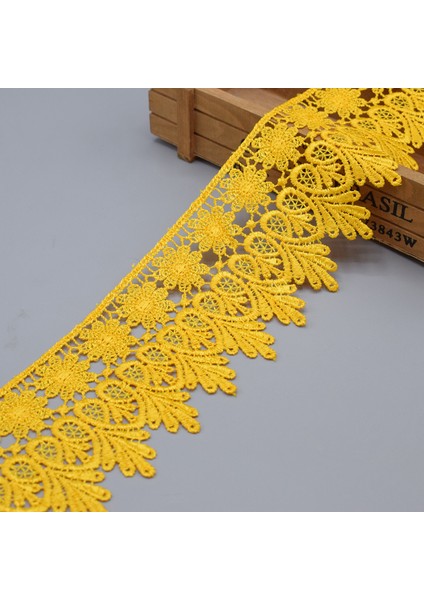 Altın Tarzı 1 Yard 8cm Genişliğinde Güzel Tığ Işi Nakış Dantel Şerit Dıy Nakış Yatak Etek Dantel Elbise Dantel Perde Danteli (Yurt Dışından)