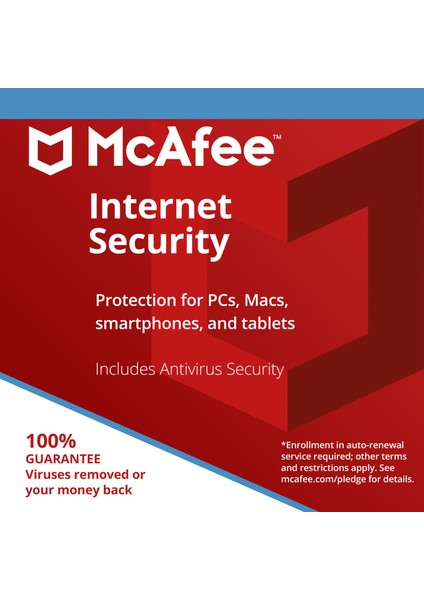 Internet Security 1 Cihaz 1 Yıl Mcafee Offical Key