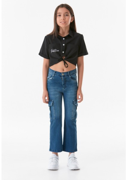 Beli Ayarlanabilir Kargo Cepli Jogger Kız Çocuk Pantolon modelleri