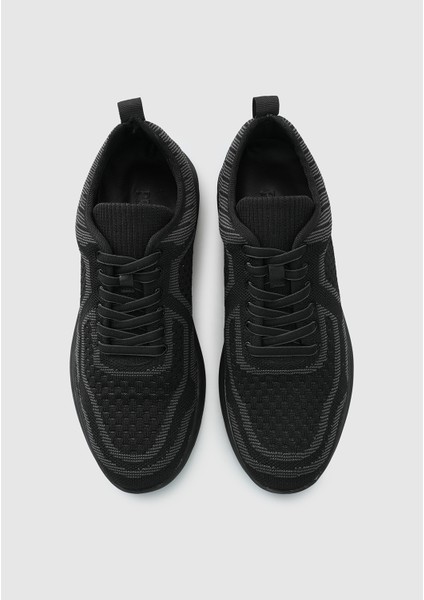 Siyah Deri Erkek Sneaker