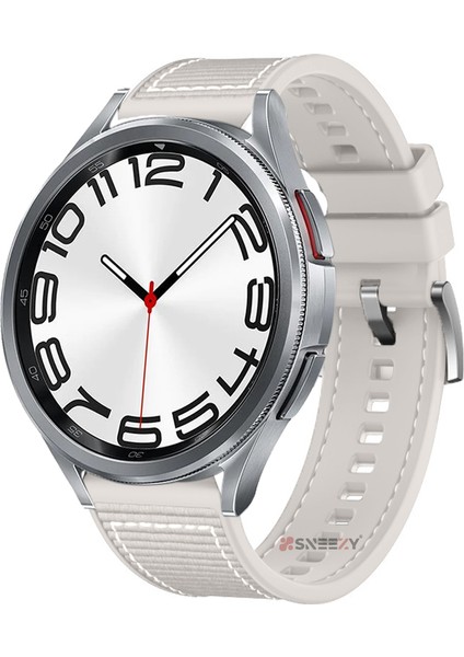 Samsung Galaxy Watch 6 – Classic 40-43-44-47MM 20MM Dikiş Desenli Dokuma Silikon Kordon