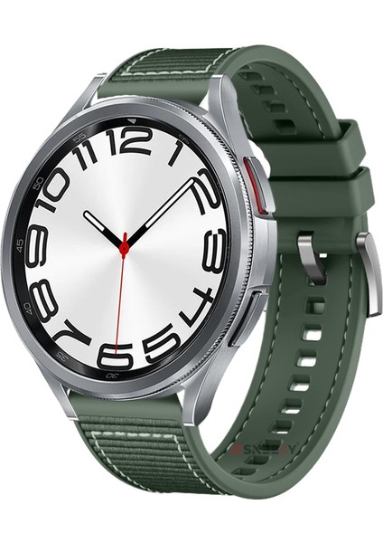 Samsung Galaxy Watch 6 – Classic 40-43-44-47MM 20MM Dikiş Desenli Dokuma Silikon Kordon