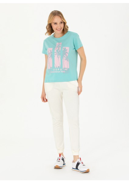Yuvarlak Yaka Mint Kadın T-Shirt GADA fırsatları