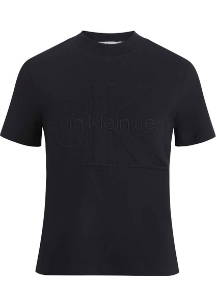 Bisiklet Yaka Baskılı Siyah Kadın T-Shirt J20J223362BEH fiyatları