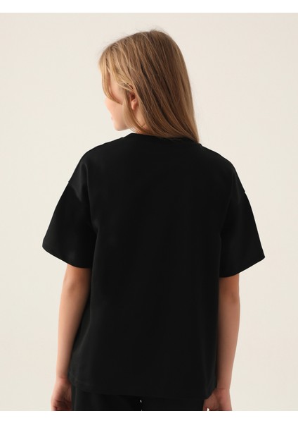 Kız Çocuk Tişört 5-15 Yaş Siyah modelleri