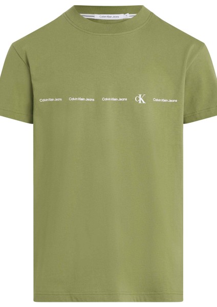 Düz Yeşil Erkek T-Shirt J30J324668L9N