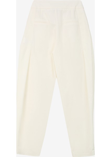 Yüksek Bel Bol Kesim Krem Kadın Pantolon SPBF4SL-PNT5052