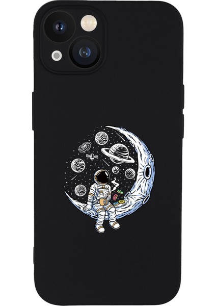 iPhone 13 Uyumlu Astronot Desenli Kamera Lens Korumalı Darbe Emici Silikonlu Lansman Kılıf