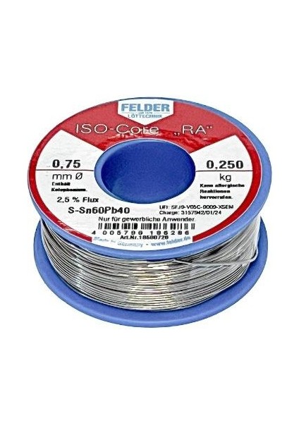 0.75 mm 250 gr Lehim Teli - Felder