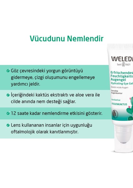 Cactus Organik Nemlendirici Göz Çevresi Bakım Jeli 10ml