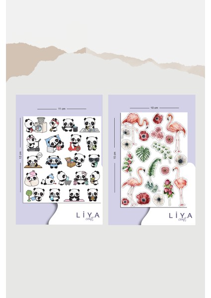 10 Sayfa Sevimli Hayvan Sticker Set -Planner Ajanda Bullet Journal Için Uygun Set