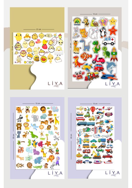 10 Sayfa Sevimli Hayvan Sticker Set -Planner Ajanda Bullet Journal Için Uygun Set