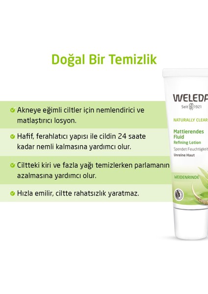 Naturally Clear Organik Nemlendirici ve Matlaştırıcı Losyon 30ml