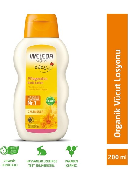 Calendula Organik Nemlendirici Vücut Losyonu 200ML