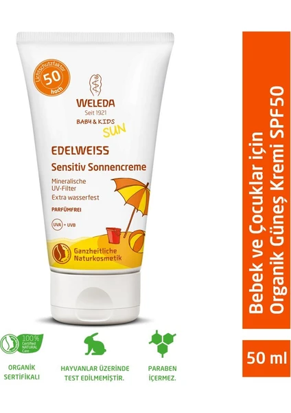 Bebek ve Çocuklar Için Yüksek Koruma Faktörlü Mineral Filtreli Güneş Kremi Spf 50 50 ml