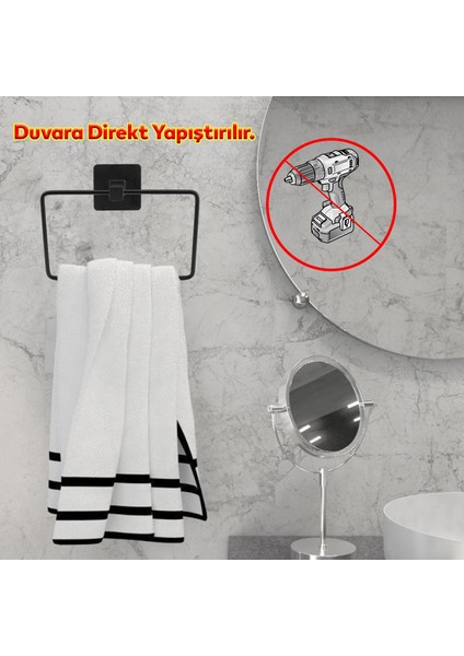 Bez Havluluk Aparatı Bez Havlu Askısı Paslanmaz Yapışkanlı Lavabo Banyo Metal Siyah Kare Stand fiyatları