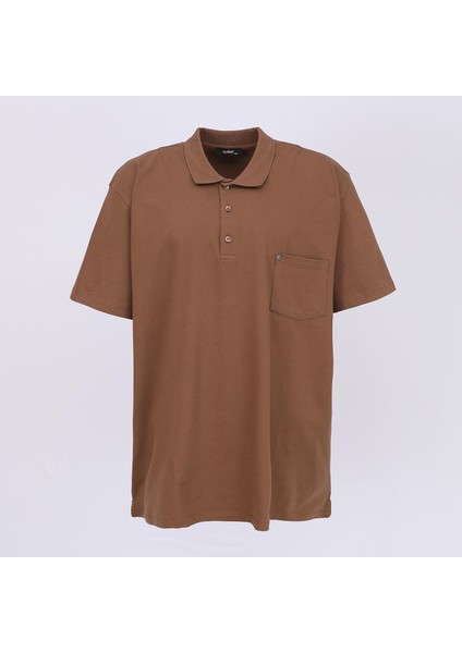 Erkek Büyük Beden Kısa Kol Polo Yaka Tişört BPL-4004309 Açık Kahverengi