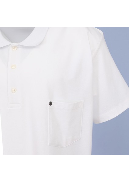 Erkek Büyük Beden Kısa Kol Polo Yaka Tişört - BPL-400434 - Beyaz modelleri