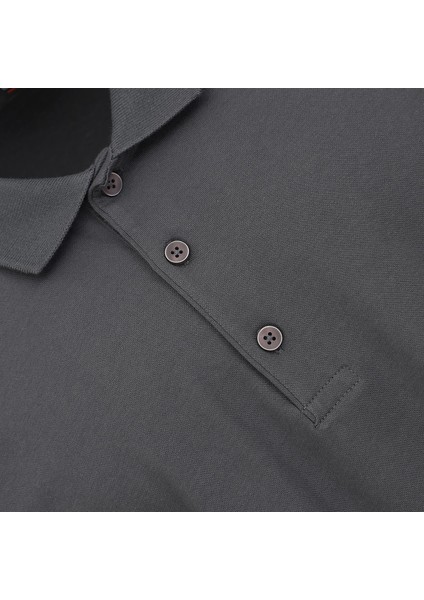 Erkek Büyük Beden Kısa Kol Polo Yaka Tişört - BPL-400412 - Füme fırsatları