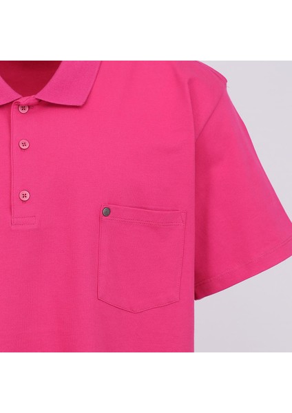 Erkek Büyük Beden Kısa Kol Polo Yaka Tişört - BPL-4004308 - Koyu Fuşya fiyatları