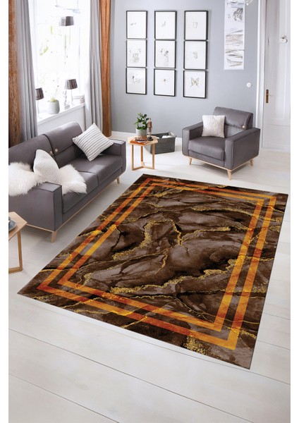 Dijital Baskılı Kaymaz Taban Yıkanabilir Mermer Yolluk Mutfak Salon Halısı, N-Mermer-04-Kahve, fiyatları