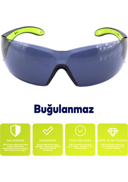 Bisiklet Koşu Motorcu Outdoor Güneş Gözlüğü Uv Korumalı Sporcu Bisikletçi Buğulanmaz Gözlük Füme Silikon Kulaklık