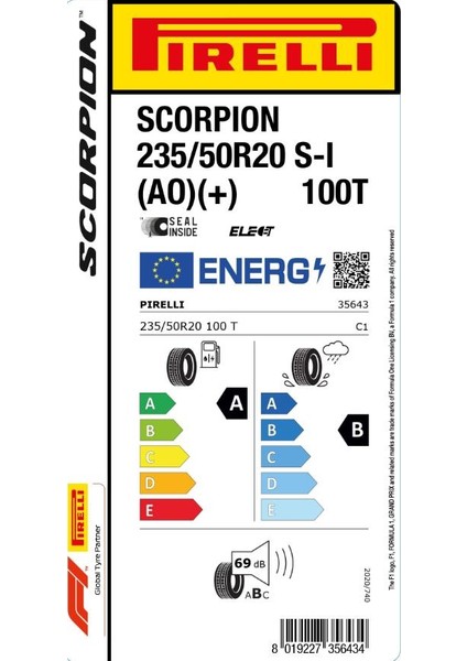 235/50 R20 100T Xl Scorpion S-I (Ao)+ Oto Yaz Lastiği (Üretim Yılı: 2023) fiyatları