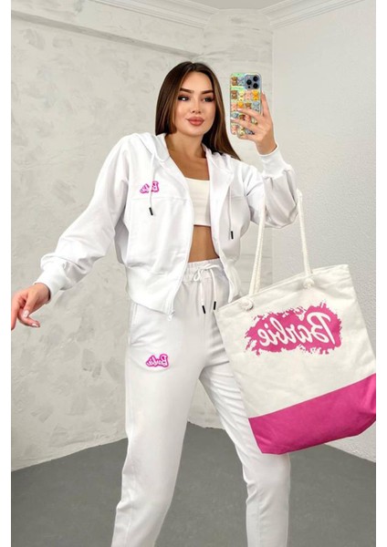 Kadın Barbie Baskılı Eşofman Takımı 3861-24 modelleri