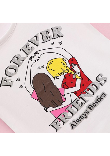 Kız Çocuk Kısa Kol Tişört - 32534 - Beyaz modelleri