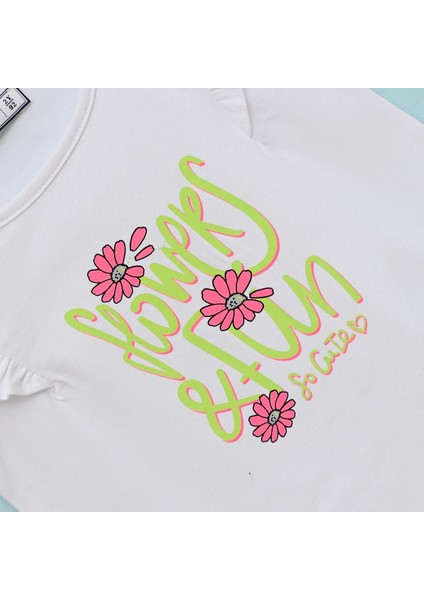 Kız Çocuk Kısa Kol Tişört - 32422 - Beyaz fiyatları