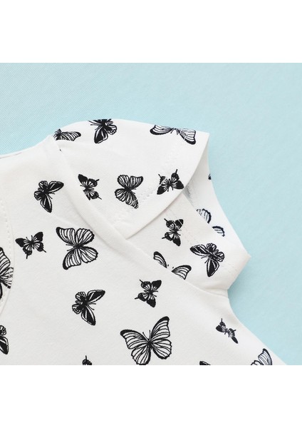 Kız Çocuk Kısa Kollu Tişört - 32455 - Beyaz
