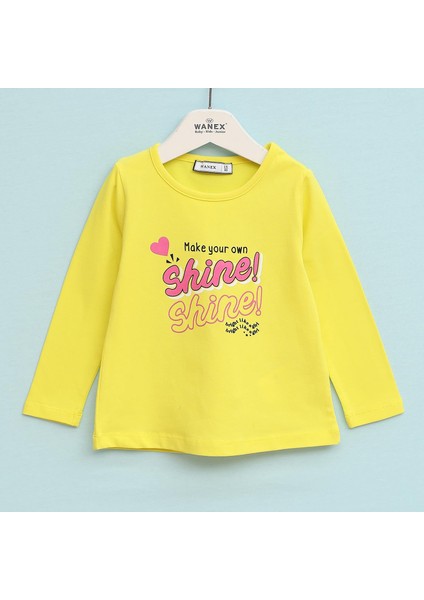 Kız Tshırt - Kız Tshırt - Uzun Kol-Ince - 3243119 - Sarı